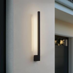 LINDBY LED buiten wandlamp Neano, 60cm, zwart, metaal