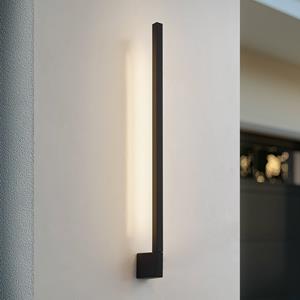 LINDBY LED buiten wandlamp Neano, 80cm, zwart, metaal