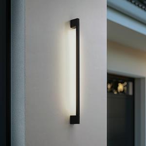 LINDBY LED buiten wandlamp Neano, 90cm, zwart, metaal