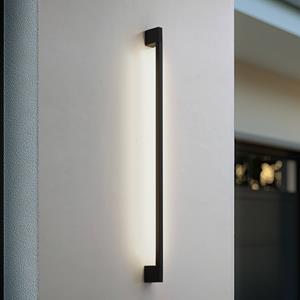 LINDBY LED buiten wandlamp Neano, 120cm, zwart, metaal
