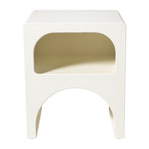 Xenos Nachtkastje Fleur - wit - 48.5x39.5x35 cm