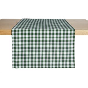 ERWIN M. Tafelloper Chatelete geruit; 40x130 cm (BxL); groen/wit; rechthoekig
