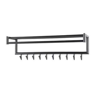 Giga Meubel  Kapstok Donkergrijs - 10 Haken - 100x27x30cm - Roede