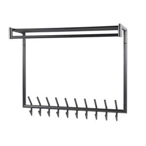 Giga Meubel  Kapstok Donkergrijs - 20 Haken - 100x27x80cm - Roede