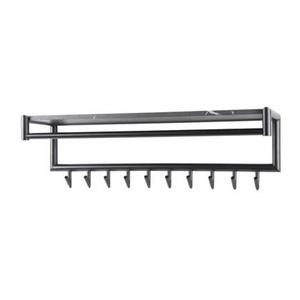 Giga Meubel  Kapstok Zwart - 10 Haken - 100x27x30cm - Hoedenplank