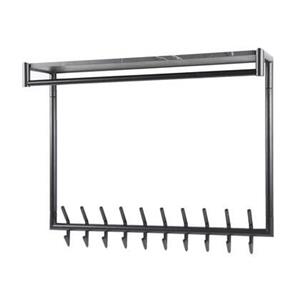 Giga Meubel  Kapstok Zwart - 20 Haken - 100x27x80cm - Hoedenplank