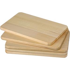 Merkloos 5x Houten ontbijtplankjes/snijplankjes - set - 21,5 x 13,5 cm - serveerplankje - hout -