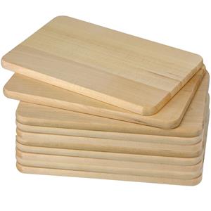 Merkloos 10x Houten ontbijtplankjes/snijplankjes - set - 21,5 x 13,5 cm - serveerplankje - hout -