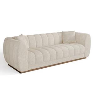SIA Home 3-zitsbank in crème fluweel 229cm
