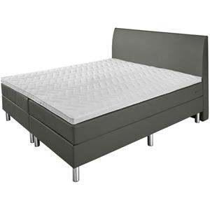 Vega Boxspringbed Basic Synthetisch leer, glad hoofdbord; 180x200x63 cm (BxLxH); donkergrijs; hard