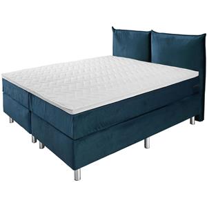 Vega Hotelbed Standard Velours, bekleed hoofdbord; 180x200x58 cm (BxLxH); donkerblauw; medium