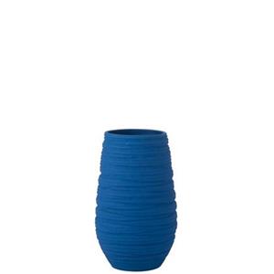 J-Line vaas Fiesta - keramiek - blauw - large - Ø 19 cm