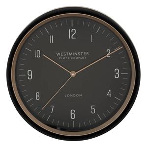 Atmosphera Wandklok Montreux - Kunststof/glas - Dia 29 cm - zwart -