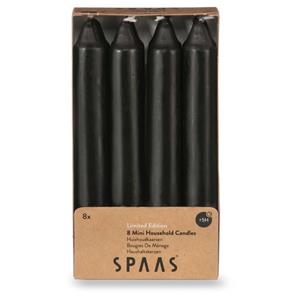 Spaas Mini conische tafelkaarsen 8 st. zwart - 