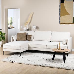 BASE 3-zits Loungebank Jovanny Links, Chenille - Naturel