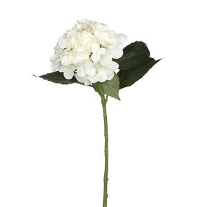Mica Decorations Kunstbloem - Hortensia tak - wit - 51 cm - losse steel - Kunst zijdebloemen -