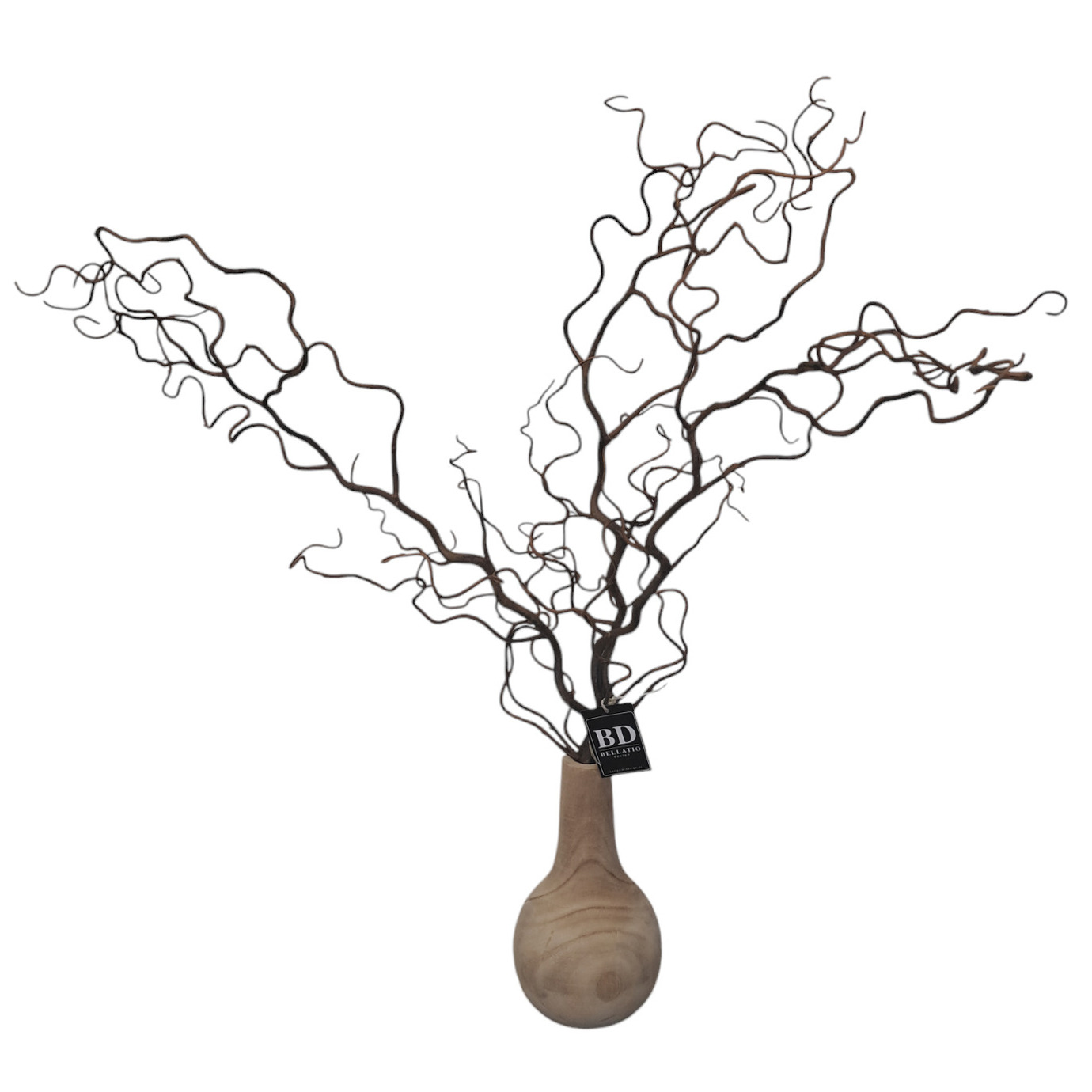 Bellatio Design Kronkelhazelaar kunst paastak groot - 3 stelen - 87 cm - paasdecoratie kunsttakken -