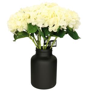 Mica Decorations Kunstbloemen boeket Hortensias - 8 stelen - wit - 51 cm - Kunst zijdebloemen -