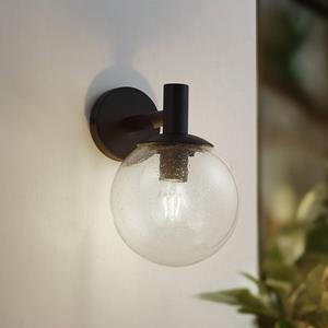 LINDBY buitenwandlamp Dangan, helder, glas, Ø 20 cm