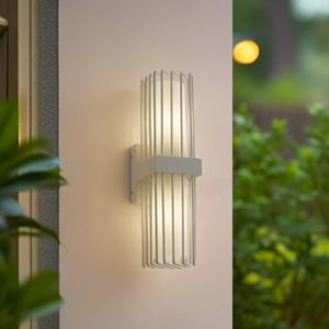 LUCANDE buitenwandlamp Chandan, 42 cm, wit, metaal