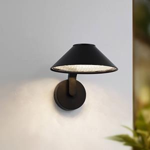 LINDBY LED wandlamp Capelo, zwart, aluminium, Ø20cm