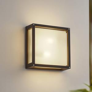 LUCANDE buitenwandlamp Aurelien, antraciet, sensor, 25x25 cm