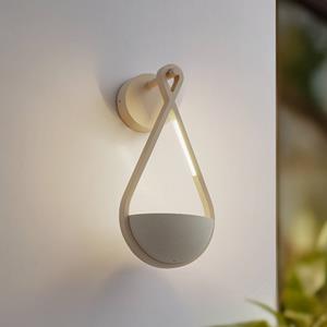 LUCANDE LED buiten wandlamp Florka, beton, hanging basket
