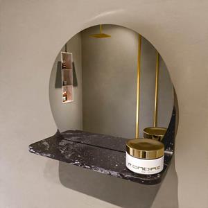 Mondiaz SPOT Badkamerspiegel - rond 30cm - spiegelplanchet - kleur Lava SPOTPLNCHT30LAV