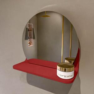 Mondiaz SPOT Badkamerspiegel - rond 30cm - spiegelplanchet - kleur Fire SPOTPLNCHT30FIR
