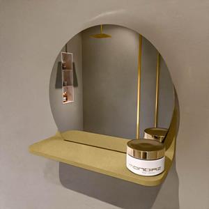 Mondiaz SPOT Badkamerspiegel - rond 30cm - spiegelplanchet - kleur Oro SPOTPLNCHT30ORO