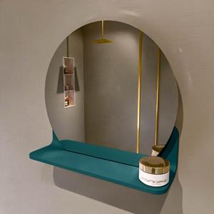 Mondiaz SPOT Badkamerspiegel - rond 40cm - spiegelplanchet - kleur Smag SPOTPLNCHT40SMA