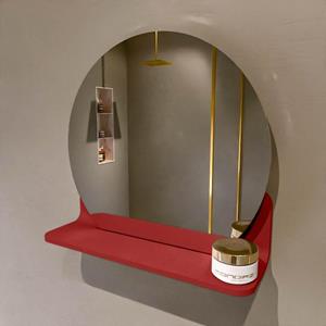 Mondiaz SPOT Badkamerspiegel - rond 40cm - spiegelplanchet - kleur Fire SPOTPLNCHT40FIR