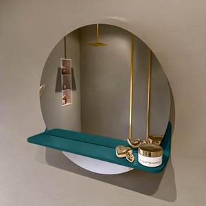 Mondiaz SPOT Badkamerspiegel - rond 50cm - spiegelplanchet - kleur Smag SPOTPLNCHT50SMA