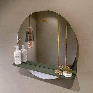 Mondiaz SPOT Badkamerspiegel - rond 60cm - spiegelplanchet - kleur Army SPOTPLNCHT60ARM