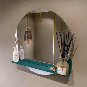 Mondiaz SPOT Badkamerspiegel - rond 70cm - spiegelplanchet - kleur Smag SPOTPLNCHT70SMA