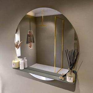Mondiaz SPOT Badkamerspiegel - rond 100cm - spiegelplanchet - kleur Smoke SPOTPLNCHT100SMO