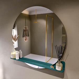 Mondiaz SPOT Badkamerspiegel - rond 110cm - spiegelplanchet - kleur Smag SPOTPLNCHT110SMA