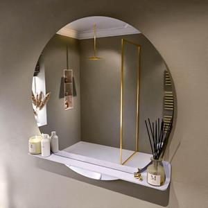 Mondiaz SPOT Badkamerspiegel - rond 110cm - spiegelplanchet - kleur Cale SPOTPLNCHT110CAL