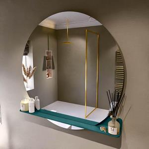 Mondiaz SPOT Badkamerspiegel - rond 120cm - spiegelplanchet - kleur Smag SPOTPLNCHT120SMA