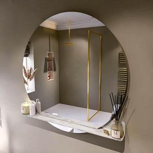Mondiaz SPOT Badkamerspiegel - rond 120cm - spiegelplanchet - kleur Glace SPOTPLNCHT120GLA