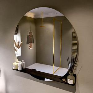 Mondiaz SPOT Badkamerspiegel - rond 120cm - spiegelplanchet - kleur Urban SPOTPLNCHT120URB