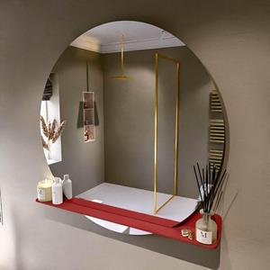 Mondiaz SPOT Badkamerspiegel - rond 120cm - spiegelplanchet - kleur Fire SPOTPLNCHT120FIR