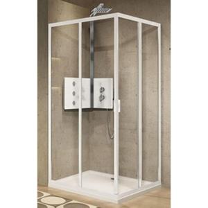 Novellini Lunes 2.0 hoekinstap A m. schuifdeuren 99/102x195cm chroom/helder LUNA991K
