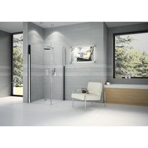 Novellini Giada douchecabine hoekinstap 2G met draaideuren 84/87x195cm mat chroom profiel helder glas GIADN2G841B