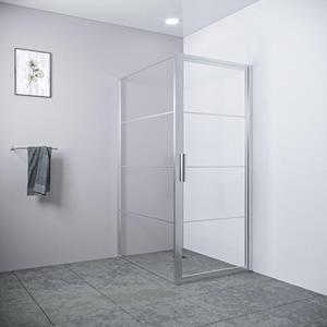 Aqua Vista Saniclass Colorem douchecabine 90x100x200cm 8mm helder nano coating glas met frame geborsteld rvs R-MB-C90D-FFF / R-MB-2120-100-FFF