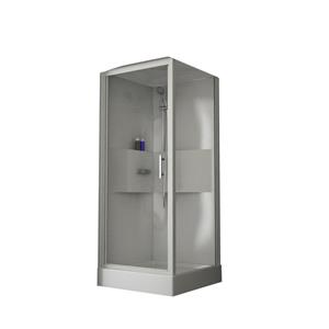 Nemo Start - Lilou Plus - complete douchecabine - 1 draaideur - 6mm veiligheidsglas - omkeerbaar - douchebak acryl 90x90cm - met dak - regendouche - helder wit CLLGF90TF-1AA