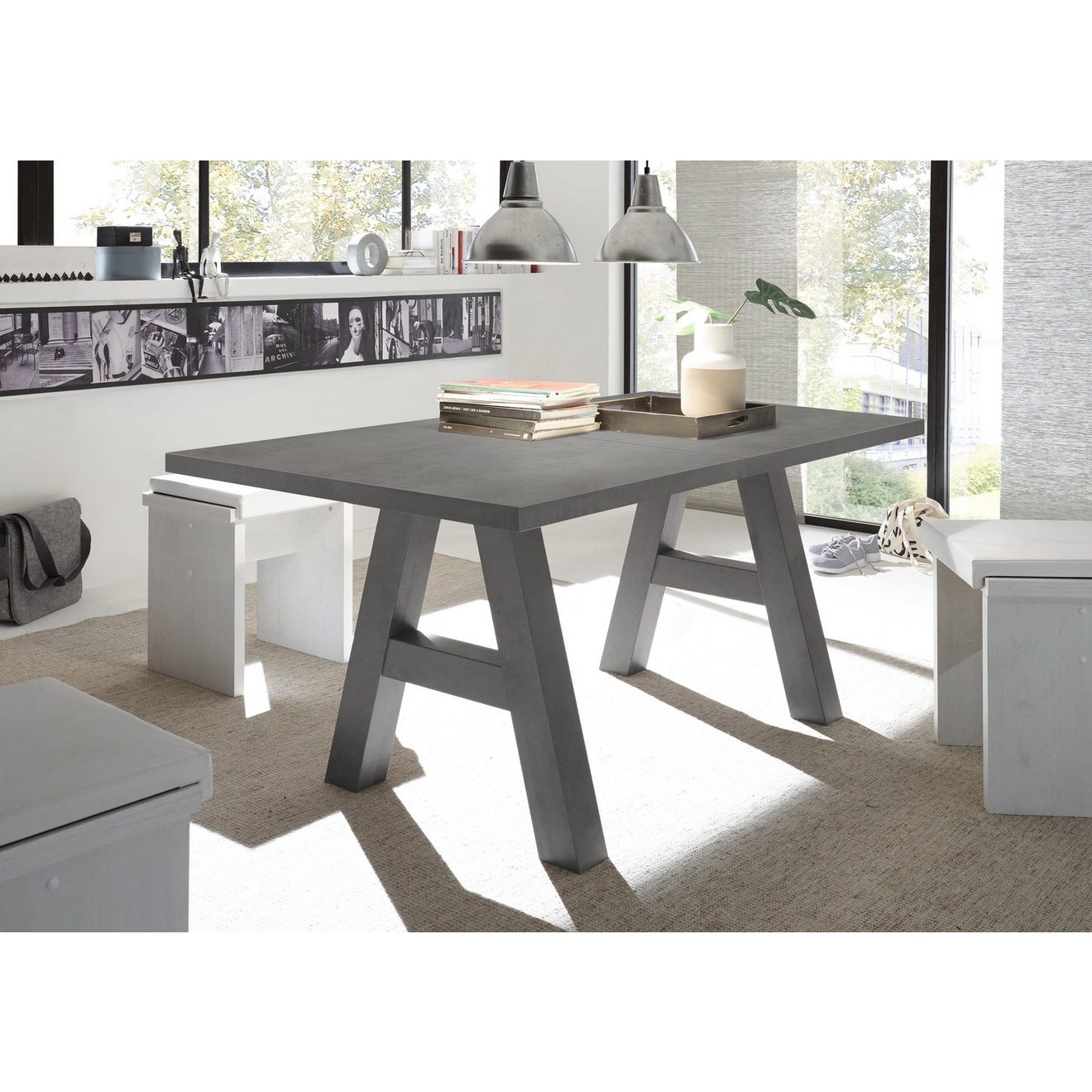 Mäusbacher Eettafel Mister TOPSELLER! met lade (160-210 cm), frame in a-model