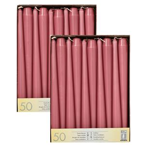 Conpax Candles Dinerkaarsen Mega pack - 100x - oudroze - Gotisch - 25 cm -