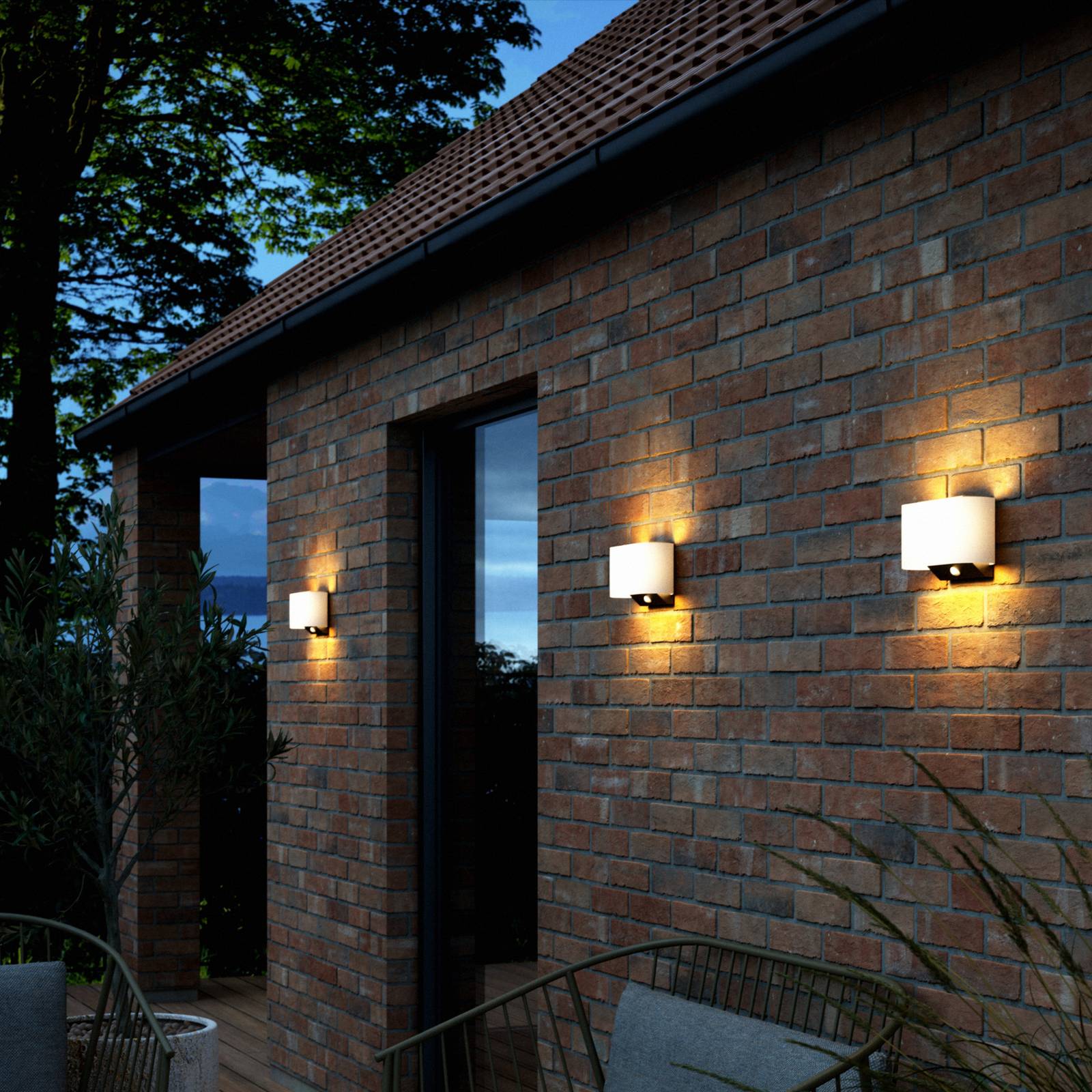 Nordlux Solar wandlamp Piola zwart met wit 2418051001