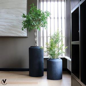 Vase The World Horsens M rough black Ø37 x H80 cm
